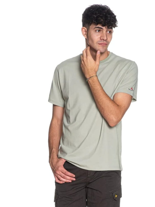 Peuterey tshirt verde salvia uomo mini logo