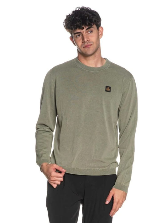 Refrigiwear maglia verde alga uomo mini logo