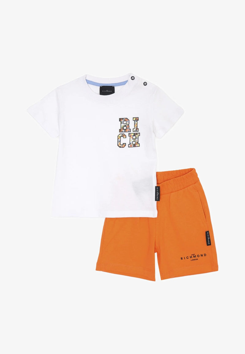 Completo bianco e arancione John Richmond neonato 3-36 mesi - ARANCIO | CammarataMode