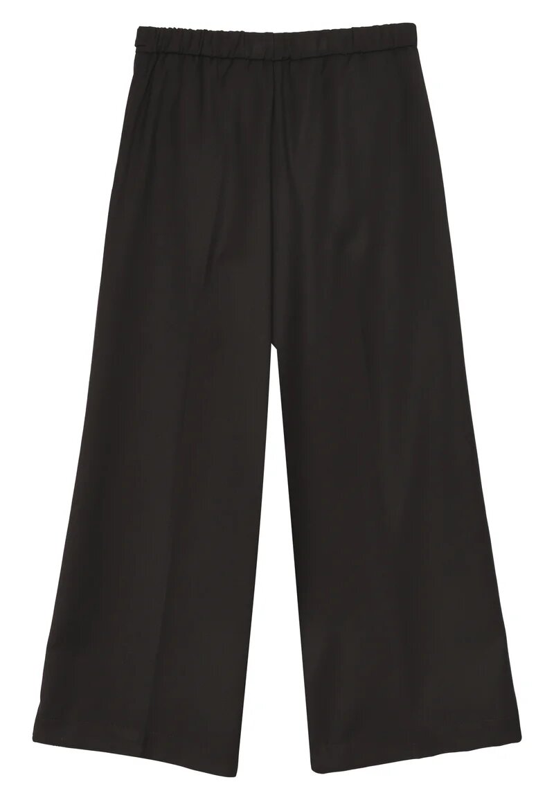 Kocca pantaloni neri bambina a vita alta gamba ampia eleganti