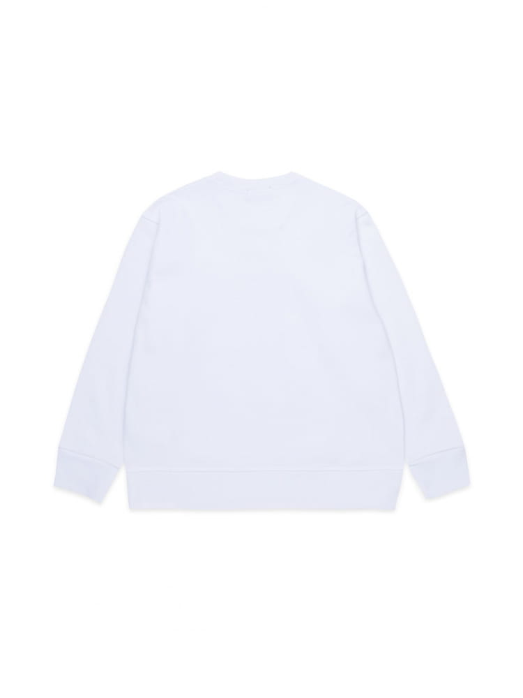Dsquared felpa kids-junior girocollo bianca con mini logo centrale Bambino