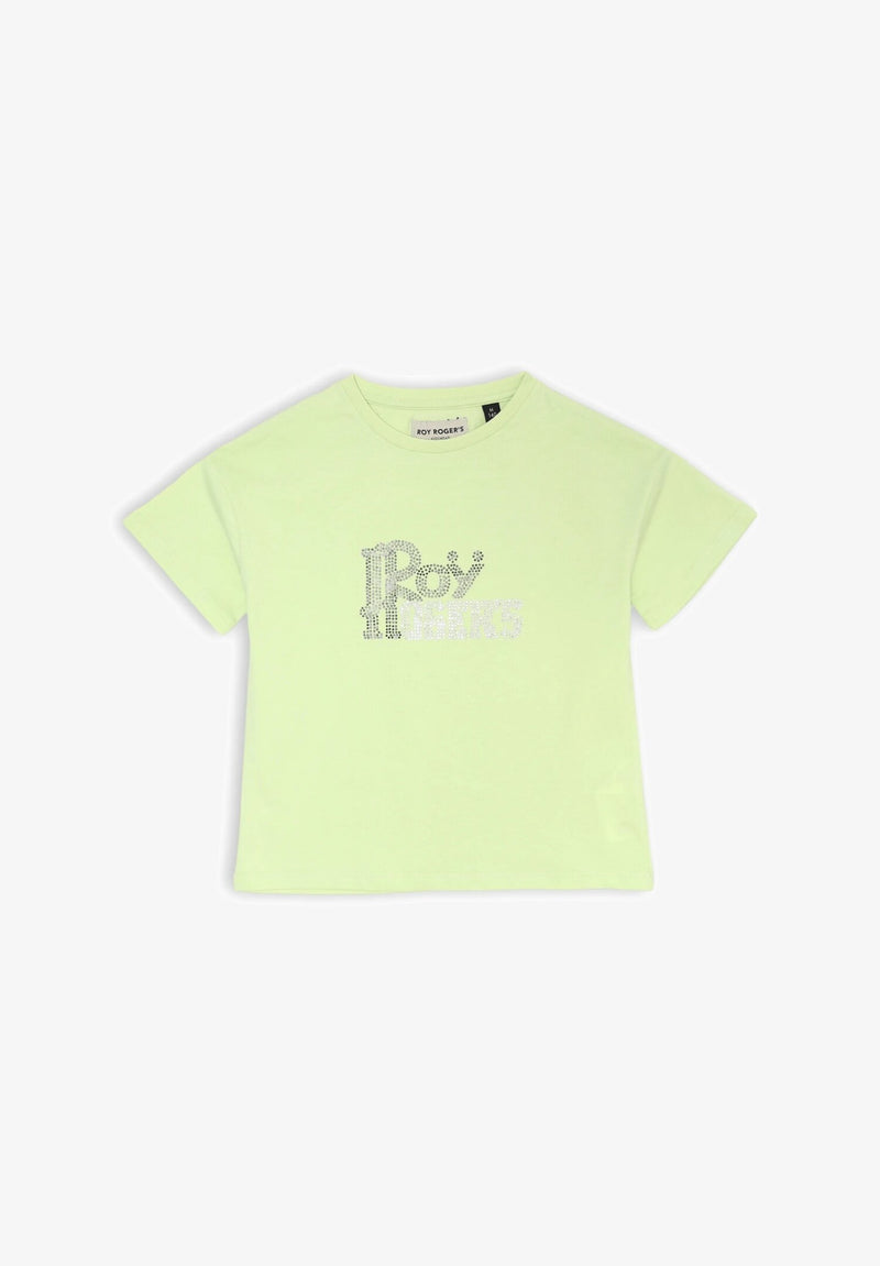 Roy Rogers - Lime Green T-Shirt for Girls with Rhinestone Logo - Spring Summer - VLIME | CammarataMode