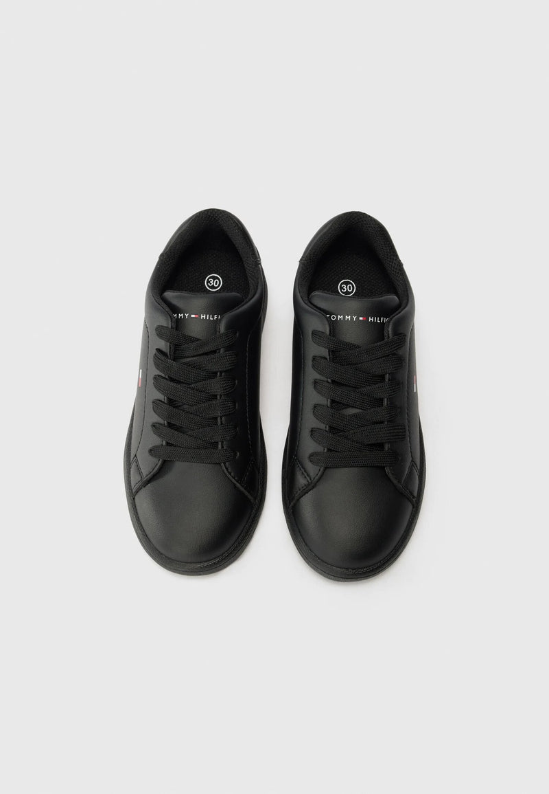 Tommy Hilfiger sneakers basse unisex bambino nere scuola pratiche - NERO | CammarataMode