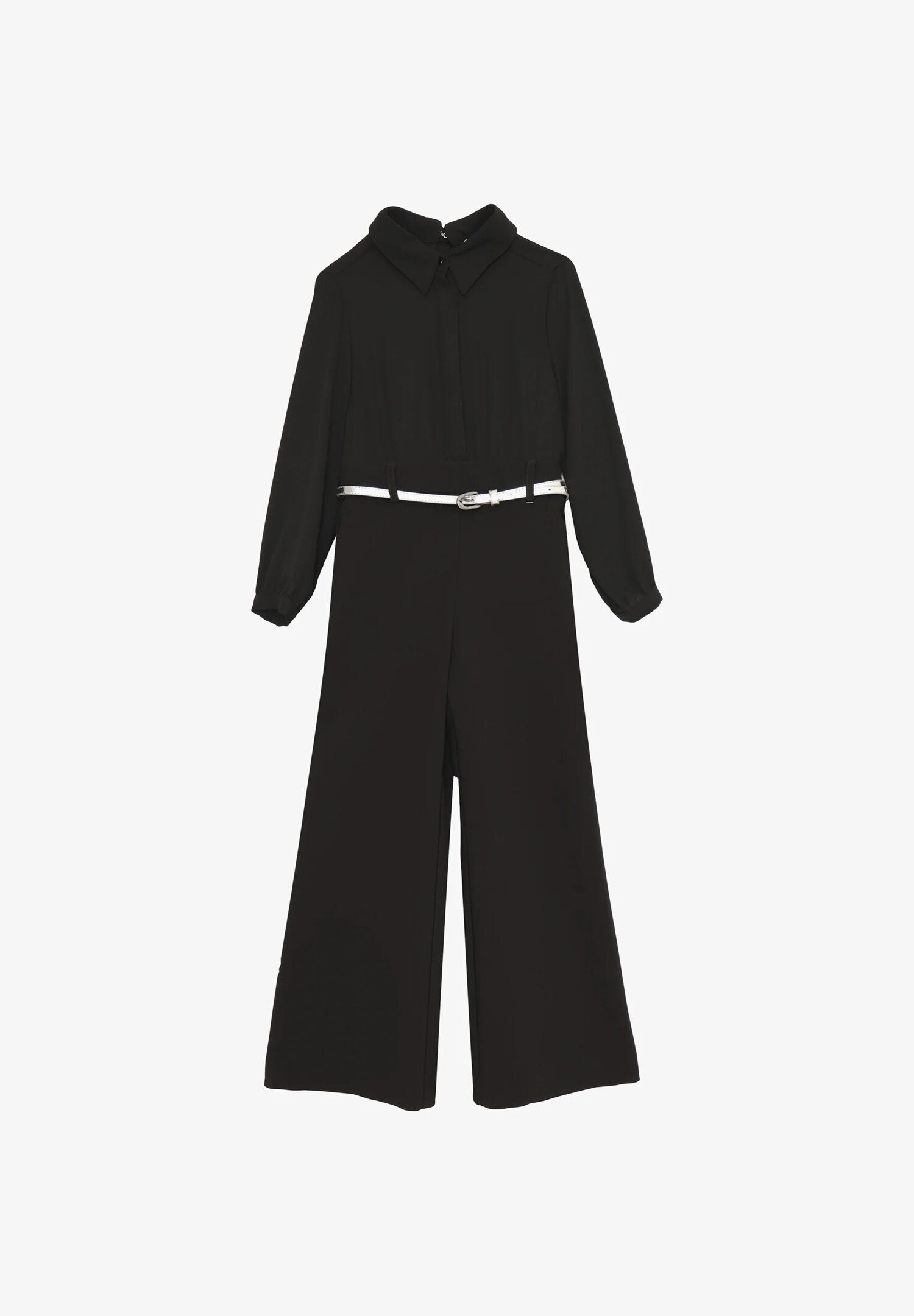 Kocca tuta jumpsuit nera bambina e ragazza con cintura elegante