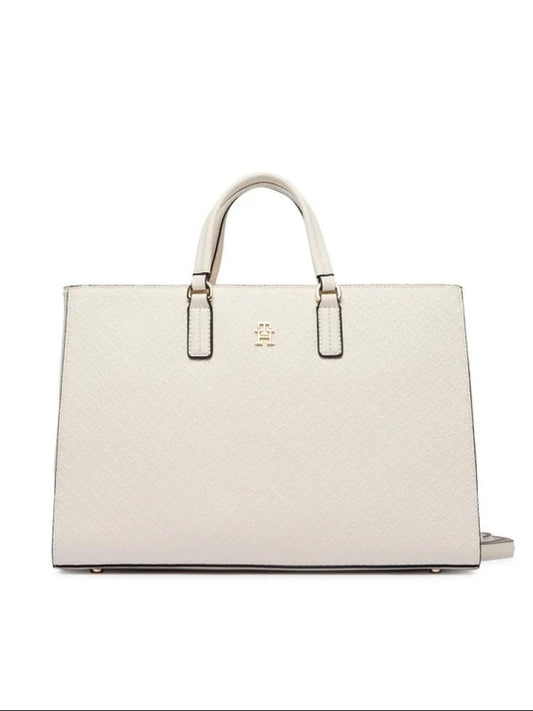 Tommy Hilfiger borsa ecru donna logo all over | Misure: 32.5 x 24.5 x 15 cm