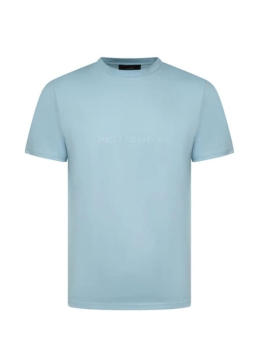 Peuterey tshirt celeste uomo maxi logo