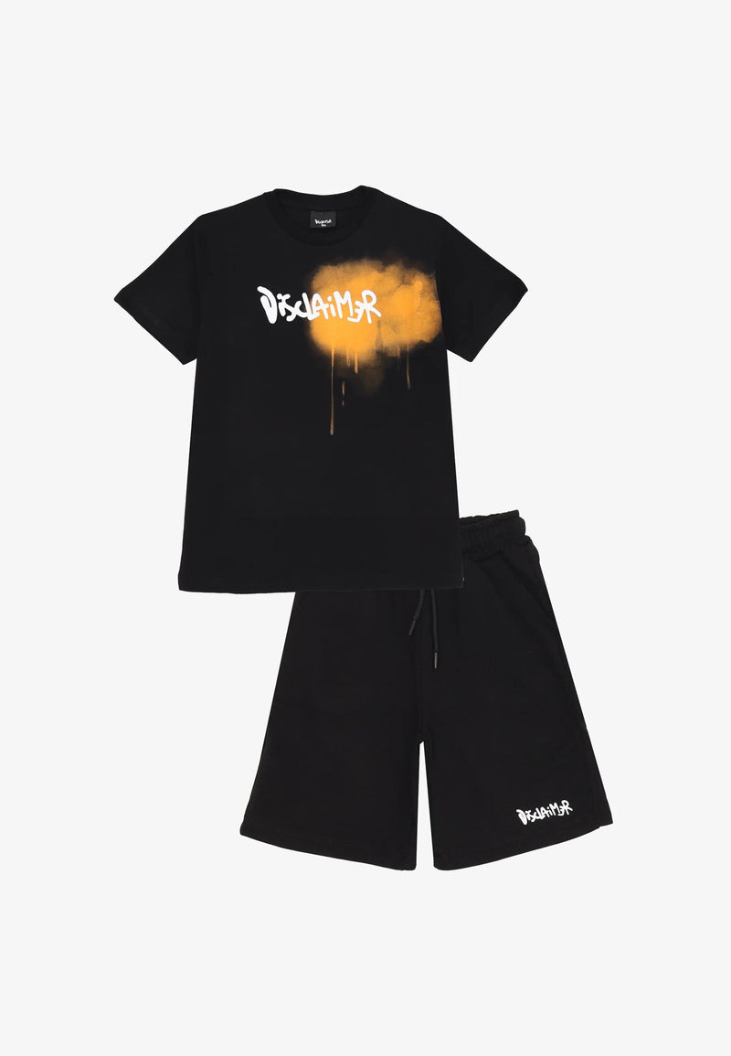 Disclaimer Completo Sportivo Bambino Nero 8-16 Anni Stampa Arancione Urban - NERO | CammarataMode