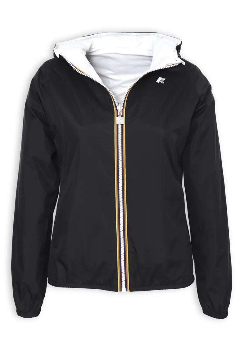K-Way girls' black and white waterproof double-face jacket - BLACK | CammarataMode