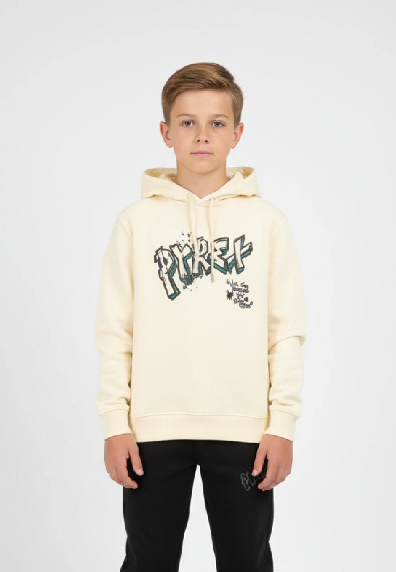 Pyrex Tuta Bambino Panna In Cotone Con Cappuccio Sportivo AI 25