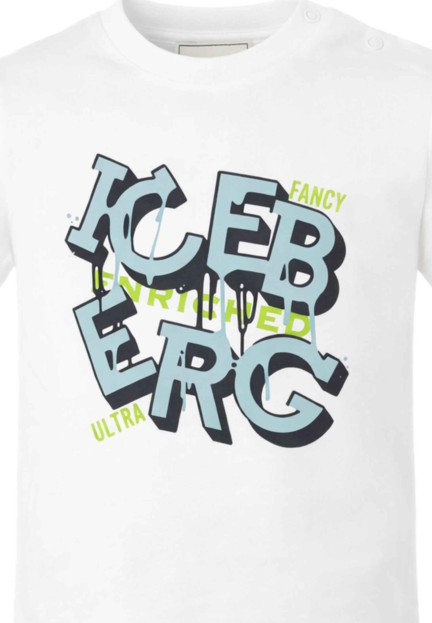 Icebergs Tshirt Bianca Con Logo Graffiti Neonato TSICE6122B_