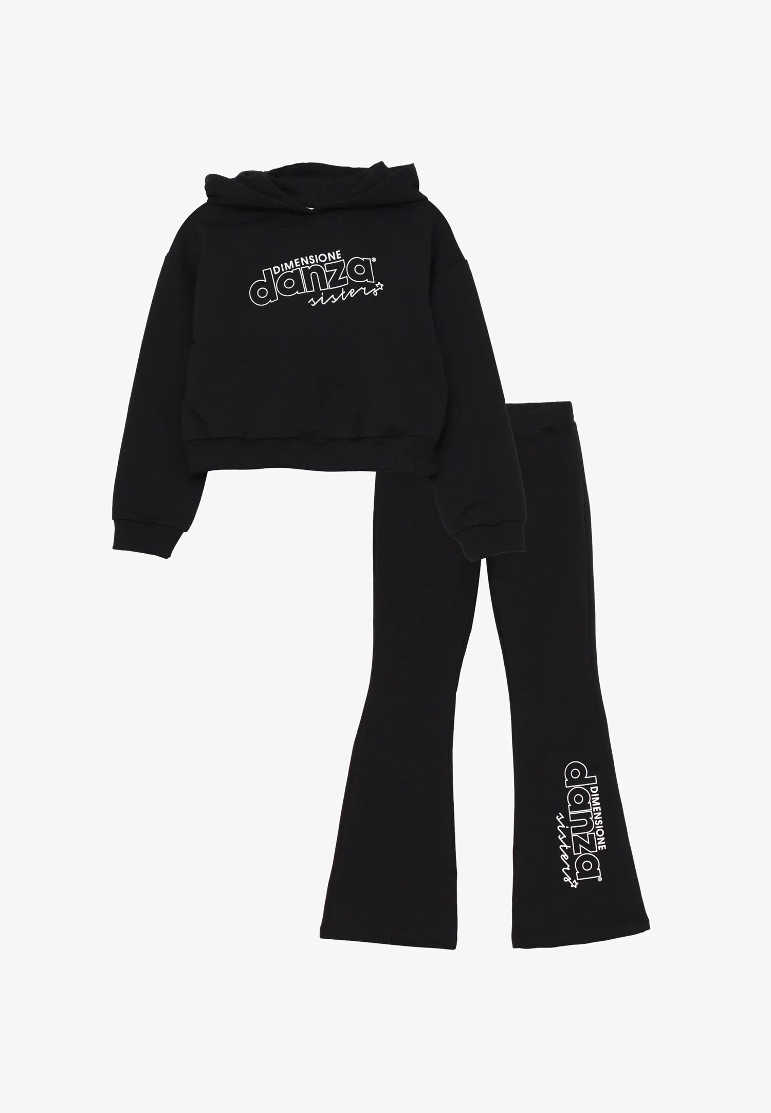 Dimensione Danza Completo Bambina Leggins Zampa In Cotone Con Cappuccio Sport