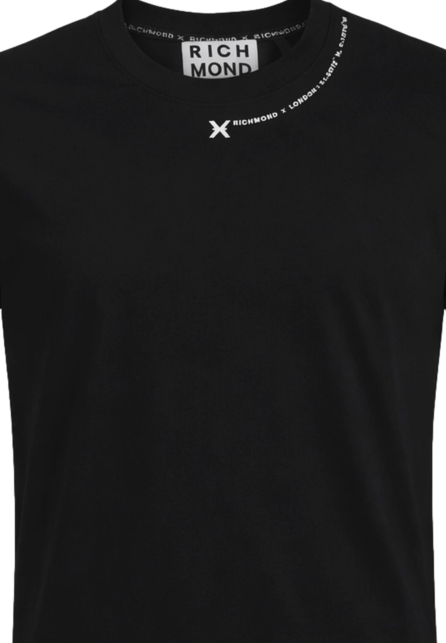 John Richmond Tshirt Nero Logo x Sul Collo Uomo UMP26038TS_