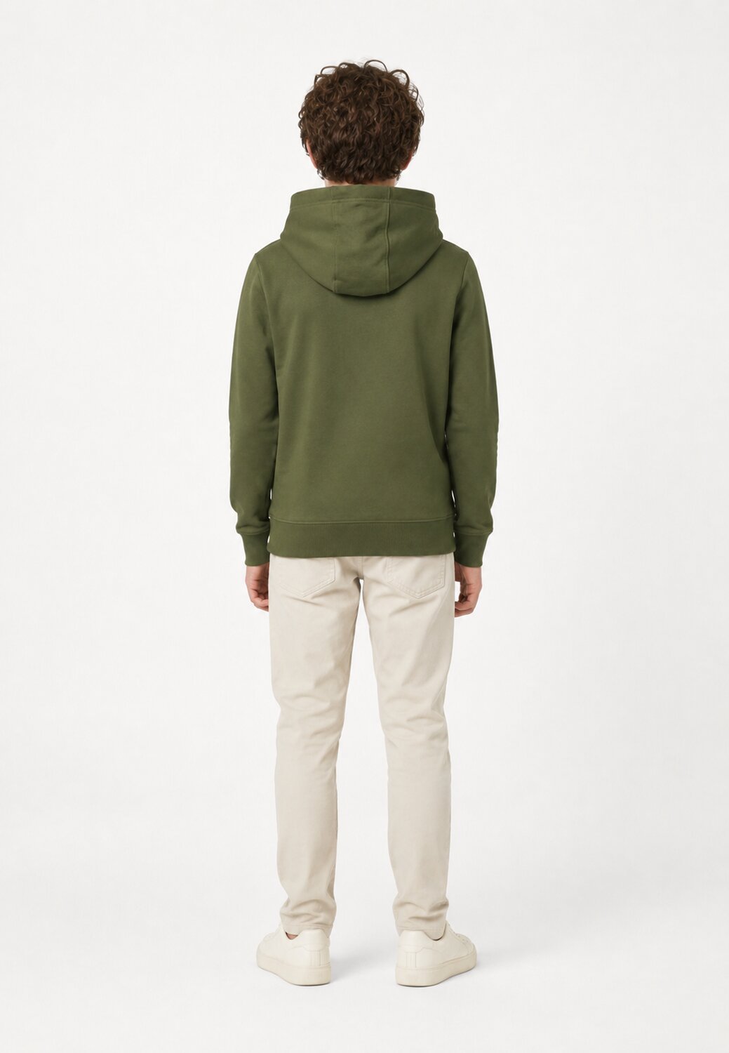 Calvin Klein Felpa Verde Bambino Con Cappuccio Sportivo In Cotone IU0IU00679L