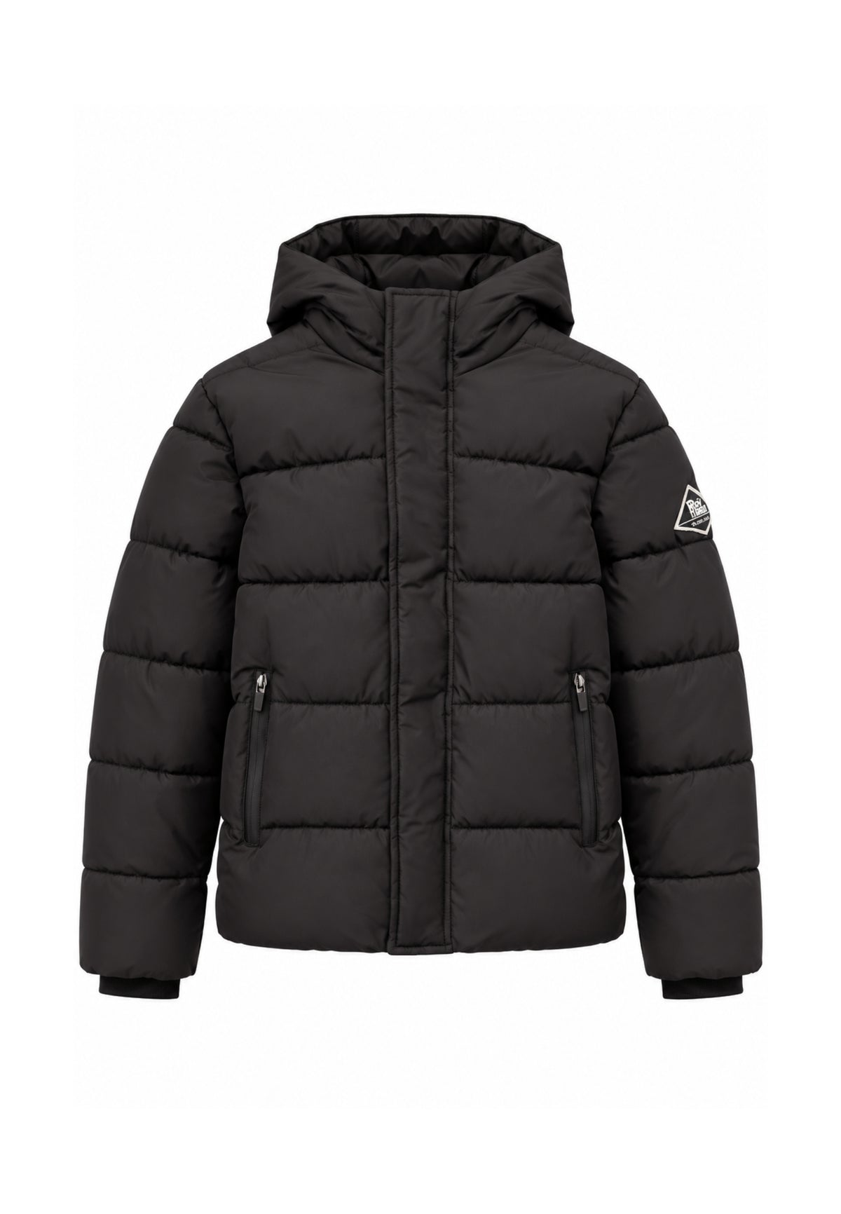 Roy Roger's GIUBBOTTO NERO CON CAPPUCCIO E LOGO BRACCIO Bambini e ragazzi RX402/00.NE_