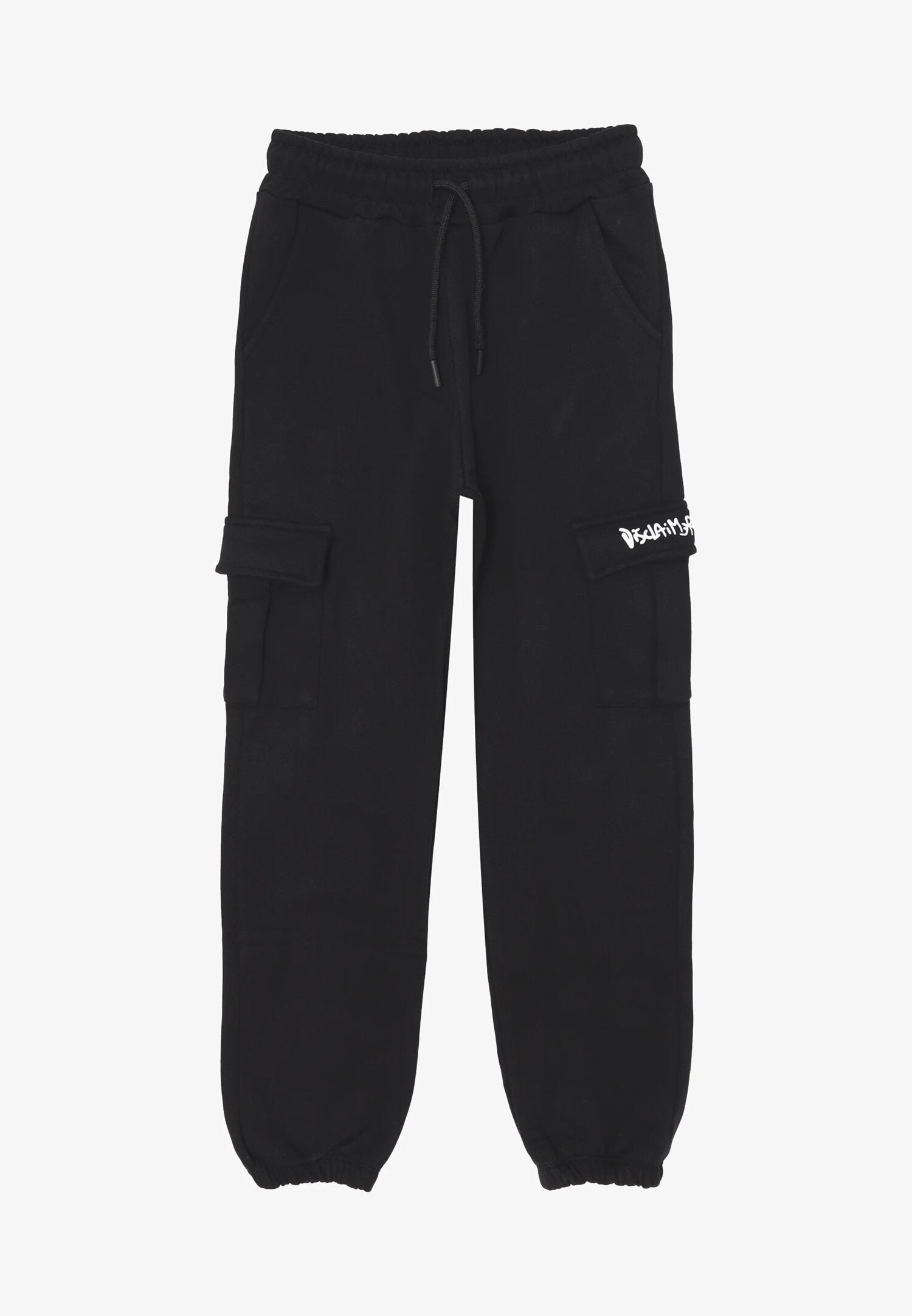 Disclaimer pantaloni cargo bambino neri cotone inverno tasche laterali