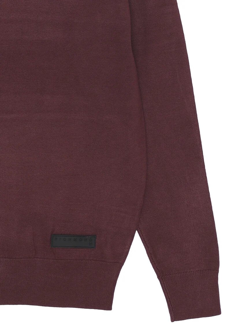 John Richmond felpa uomo berry in misto viscosa con logo
