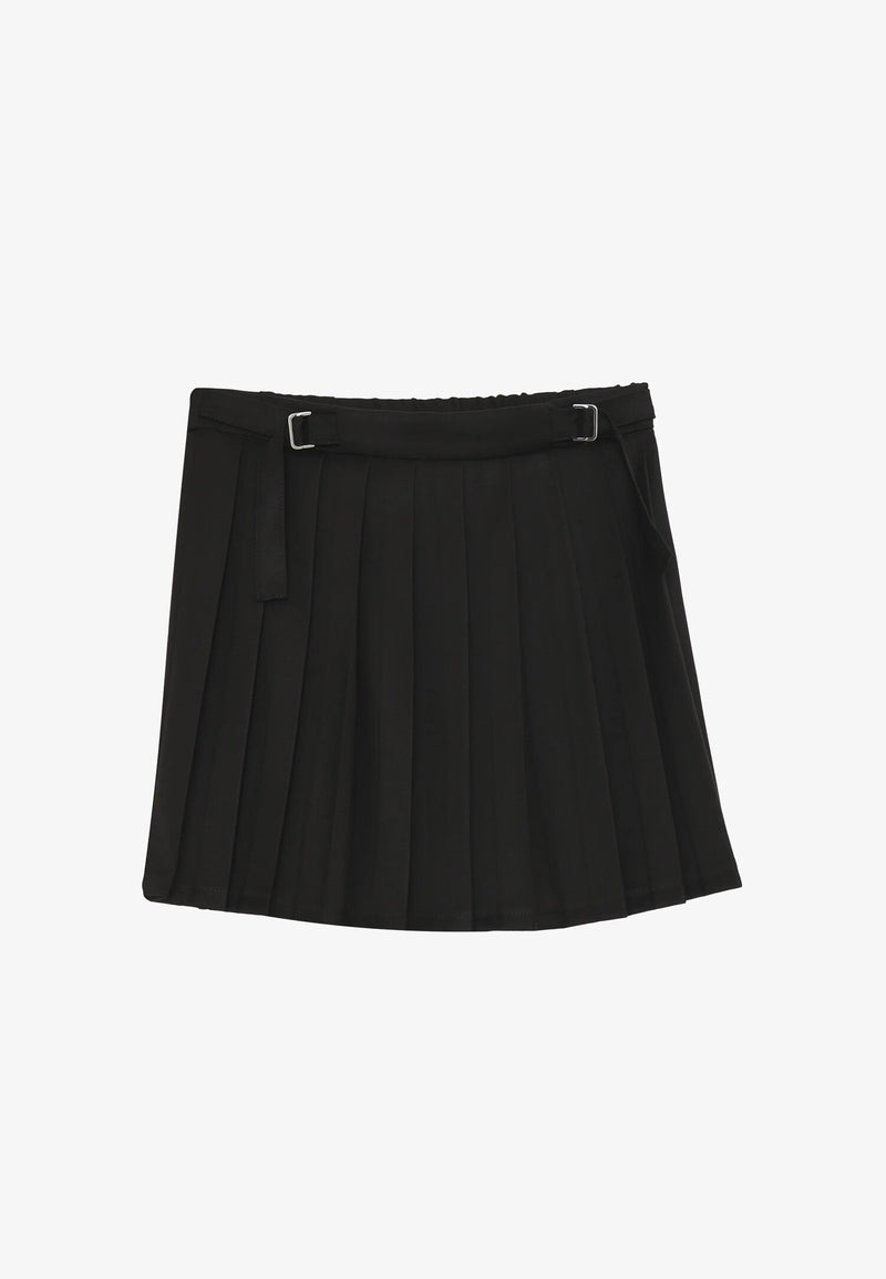 Kocca gonna nera bambina e ragazza plissé elegante corta - NERO | CammarataMode
