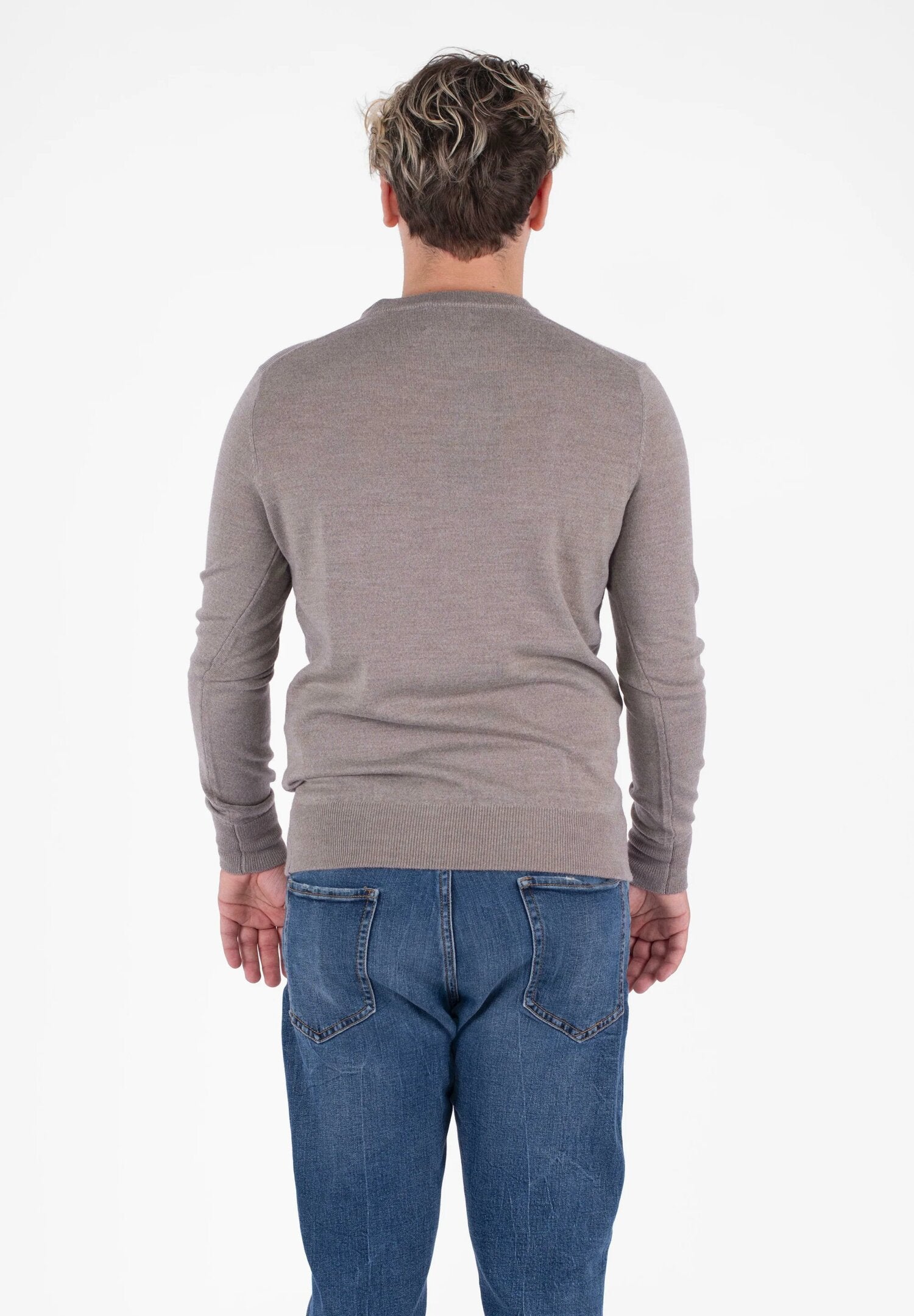 Refrigiwear maglione uomo tortora in lana con girocollo | CammarataMode