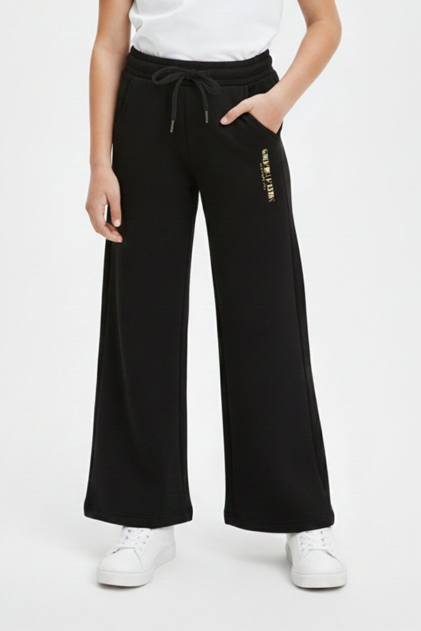 Calvin Klein Pantalone Tuta Nero Bambina Vita Regolabile Sportivo PE26