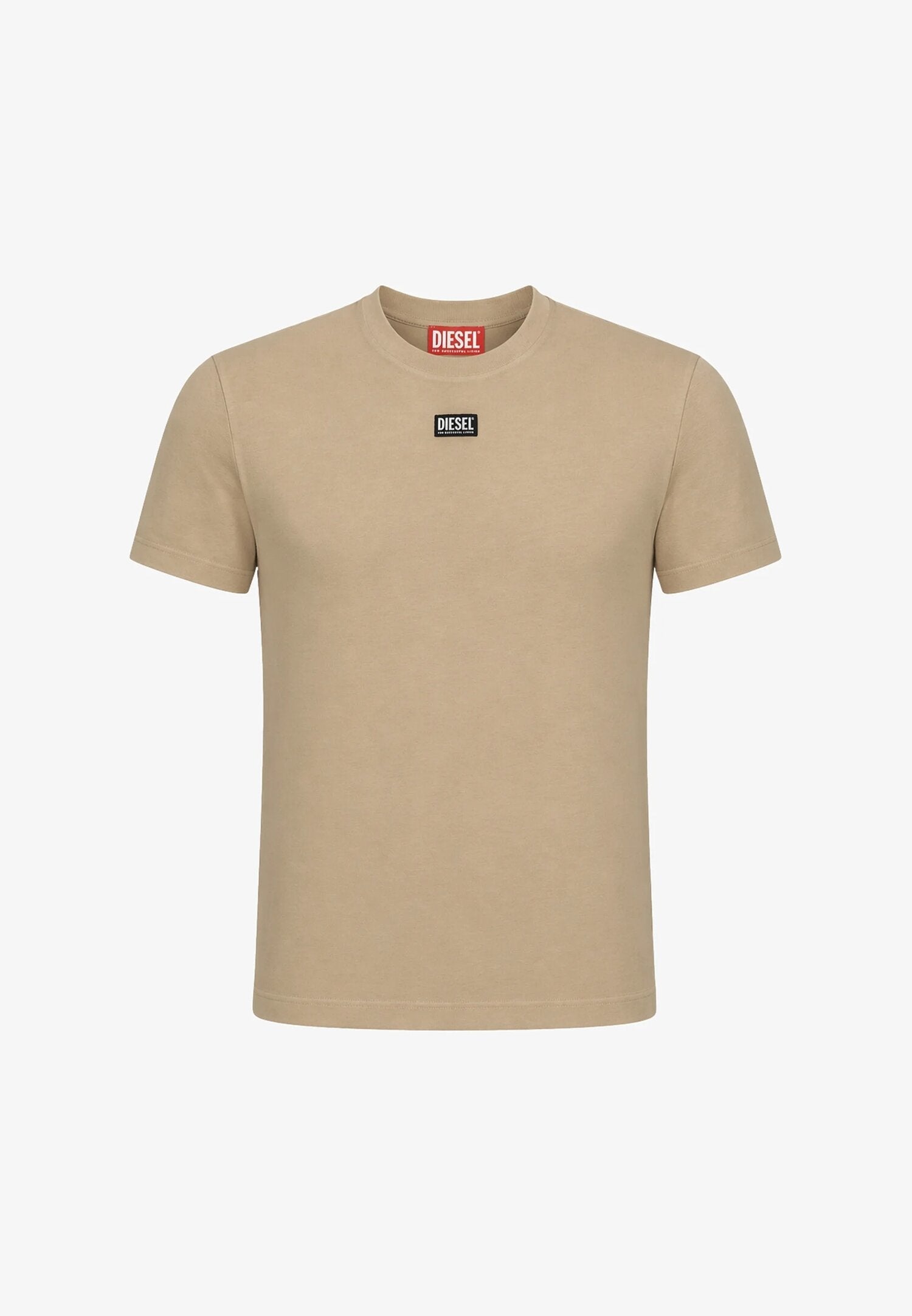 Diesel Tshirt Beige Con Logo Nero Centrale Bambino TJUSTR_