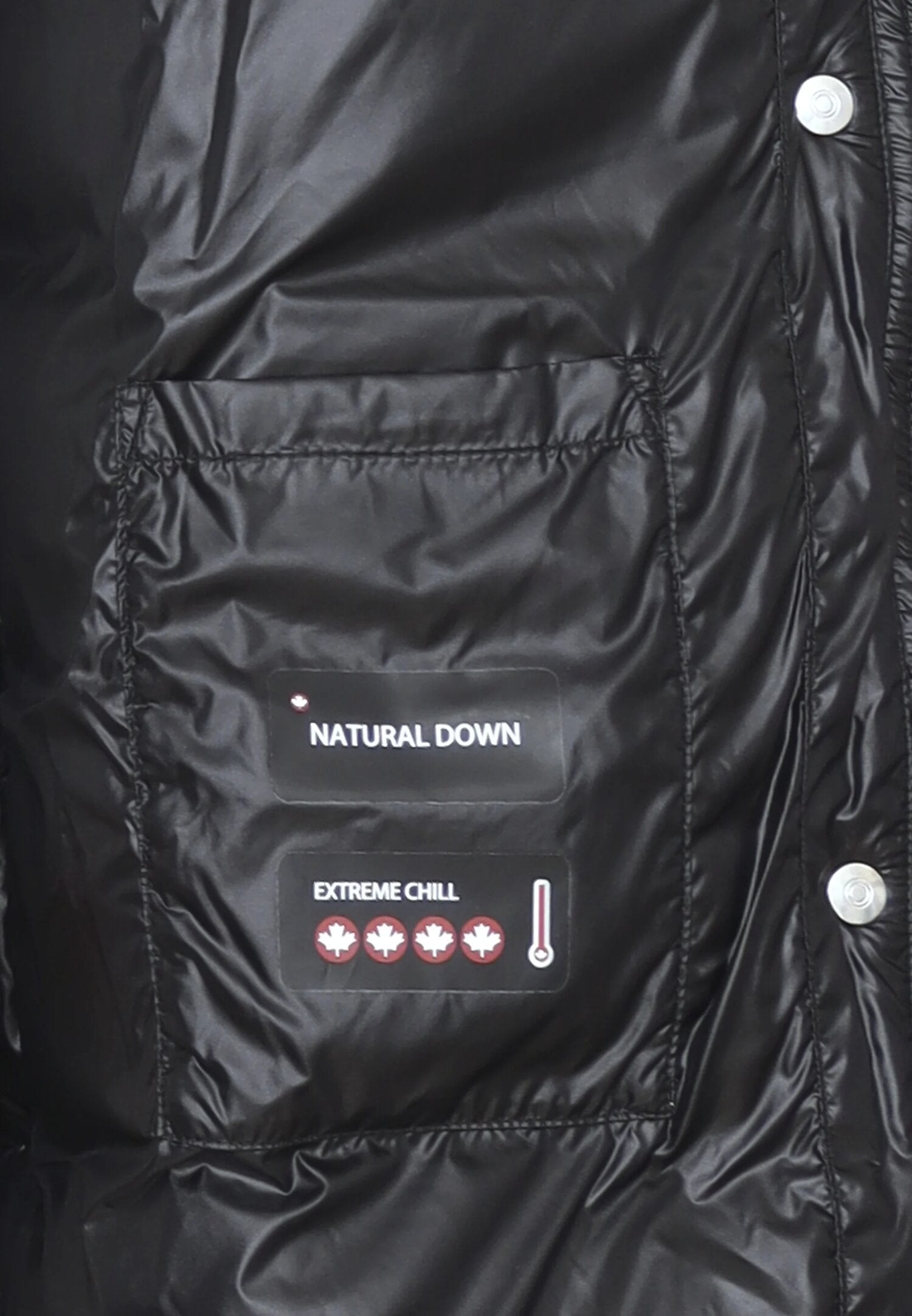 Canadiens Piumino Nero Bambina In Nylon Con Pelliccia Stile Elegante AI25