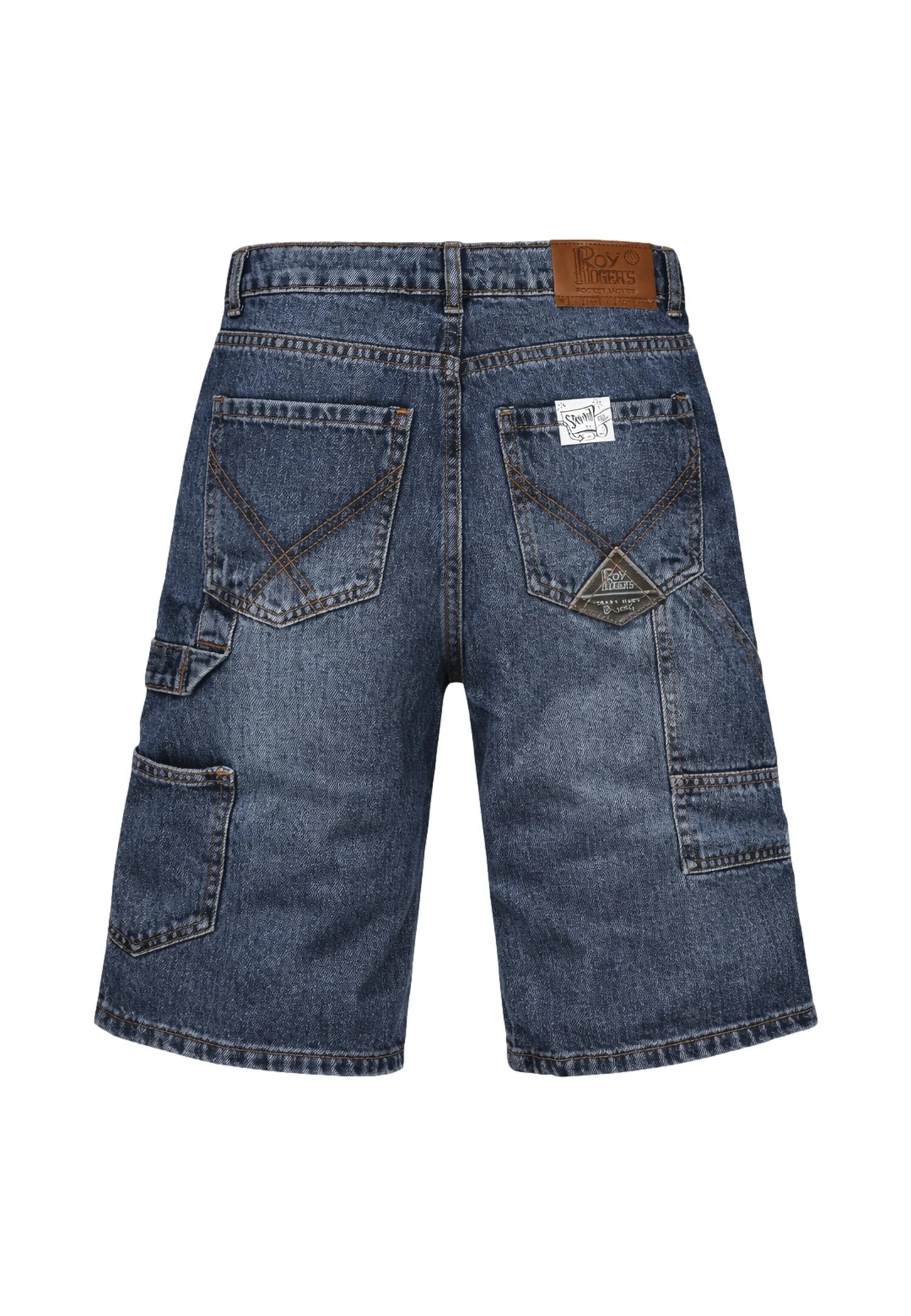 Roy Roger's Bermuda Cargo Blu Denim In Jeans Bambino RG197_