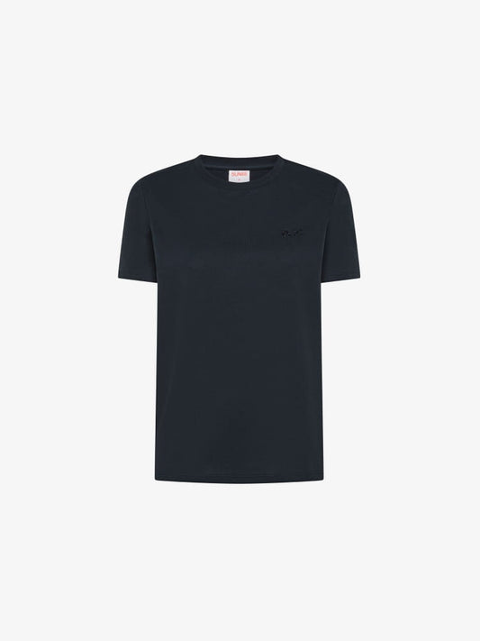 Sun68 tshirt blu navy donna logo con strass