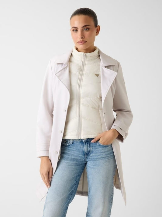 Guess trench crema donna lungo con logo