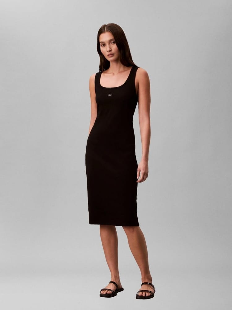 Calvin Klein abito nero donna lungo mini logo