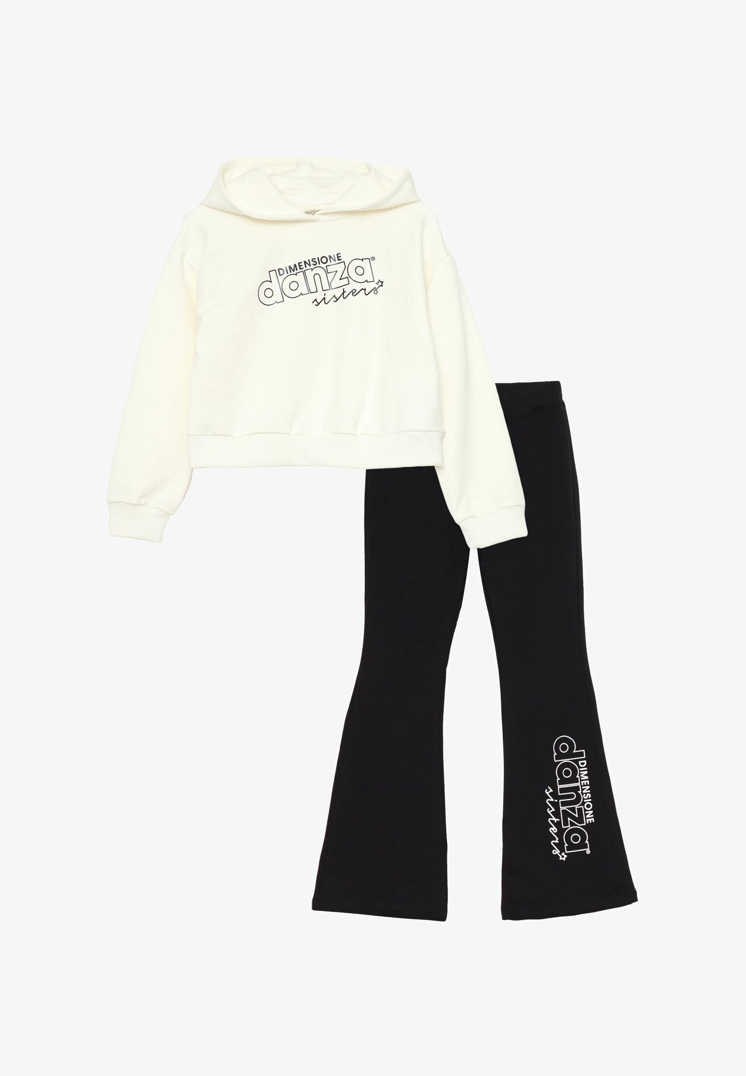 Dimensione Danza Completo Bambina Leggins Zampa In Cotone Con Cappuccio Sport