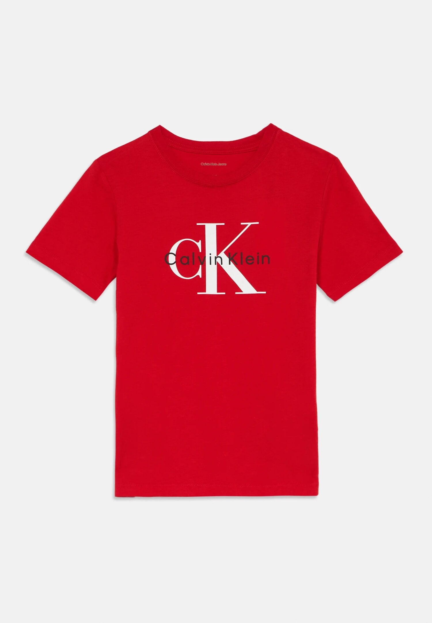 Calvin Klein Tshirt Rossa Bambino In Jersey Maniche Corte Sportivo PE26