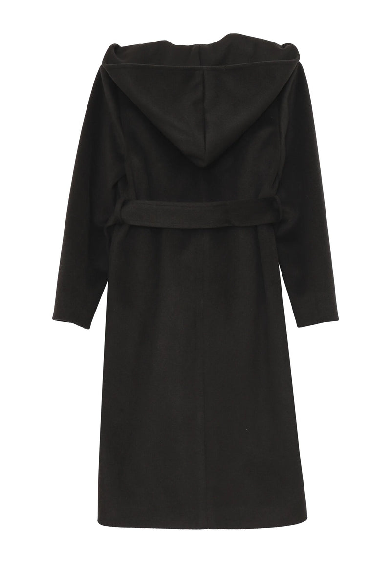 Kocca cappotto nero bambina e ragazza con cappuccio elegante - NERO | CammarataMode
