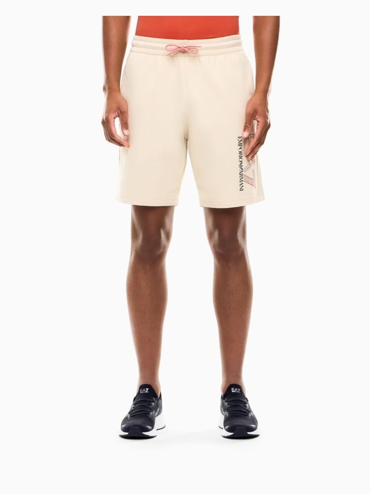 Emporio Armani shorts visibility in puro cotone beige con logo