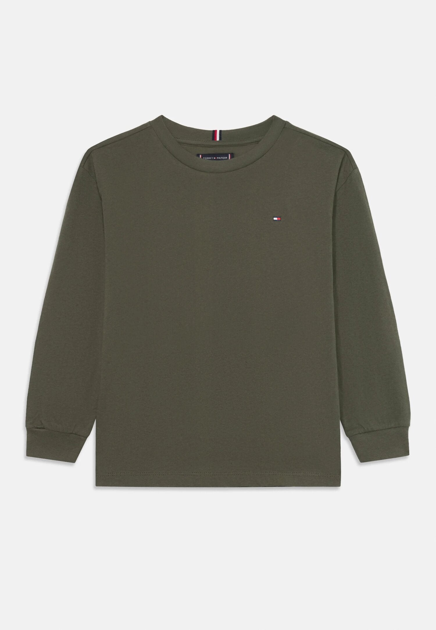 Tommy Hilfiger Tshirt Verde Bambino In Cotone Girocollo Sportivo AI25