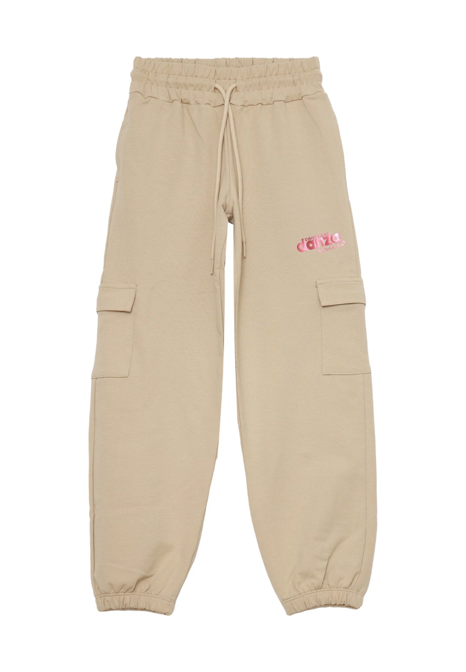 Dimensione Danza Tuta Beige Bambina Cargo In Cotone Con Cappuccio Scuola AI25