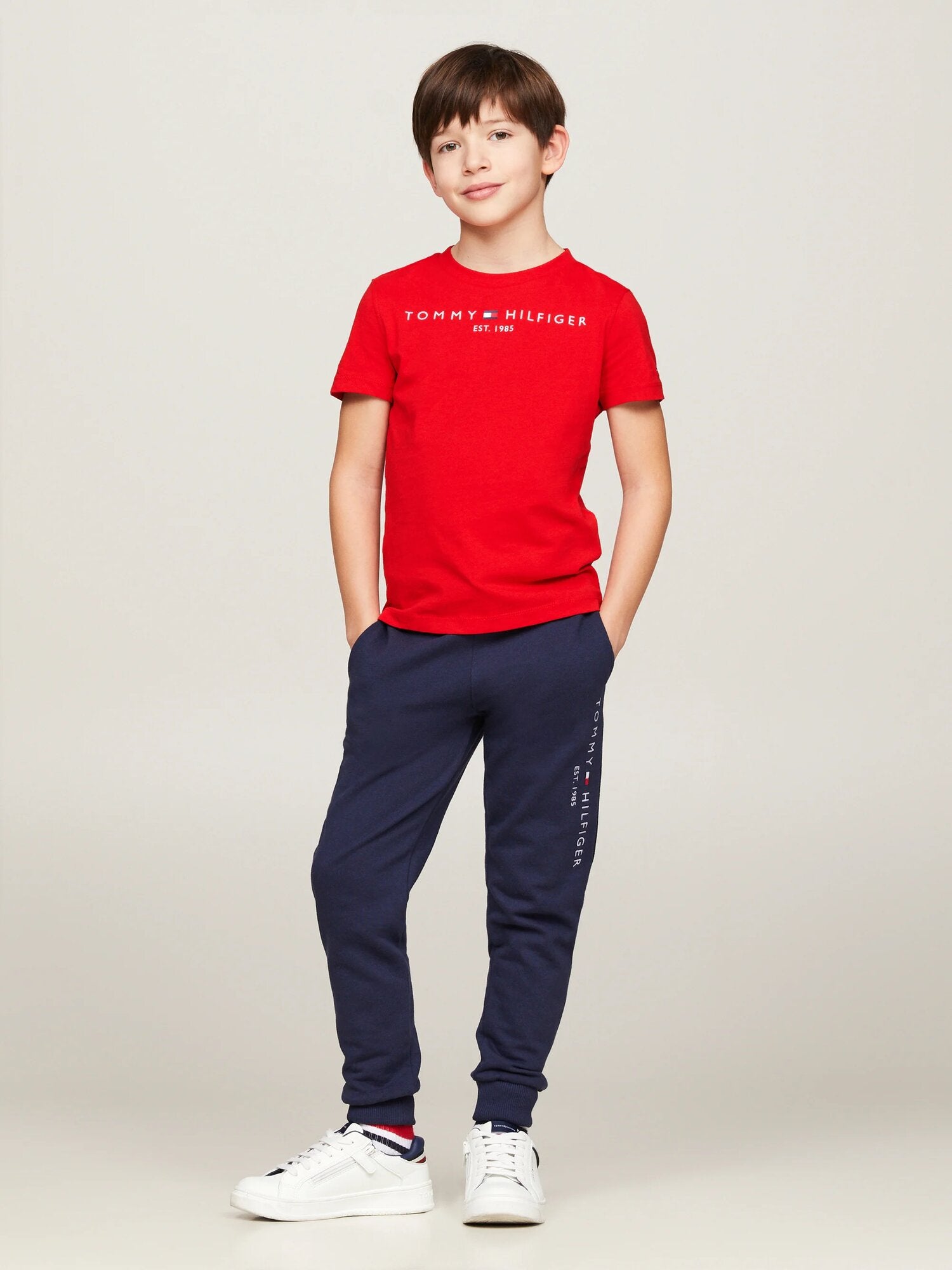 Tommy Hilfiger Tshirt Rosso Ragazzo In Jersey Maniche Corte Quotidiano PE26