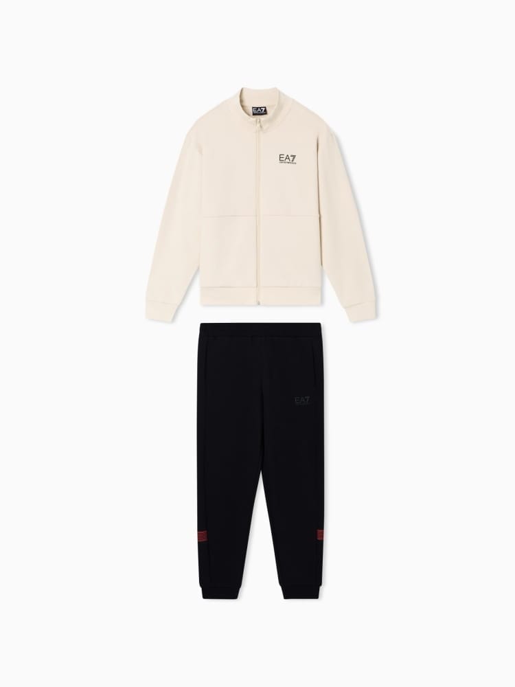 Emporio Armani tuta kids/junior in cotone bianco e nero con logo