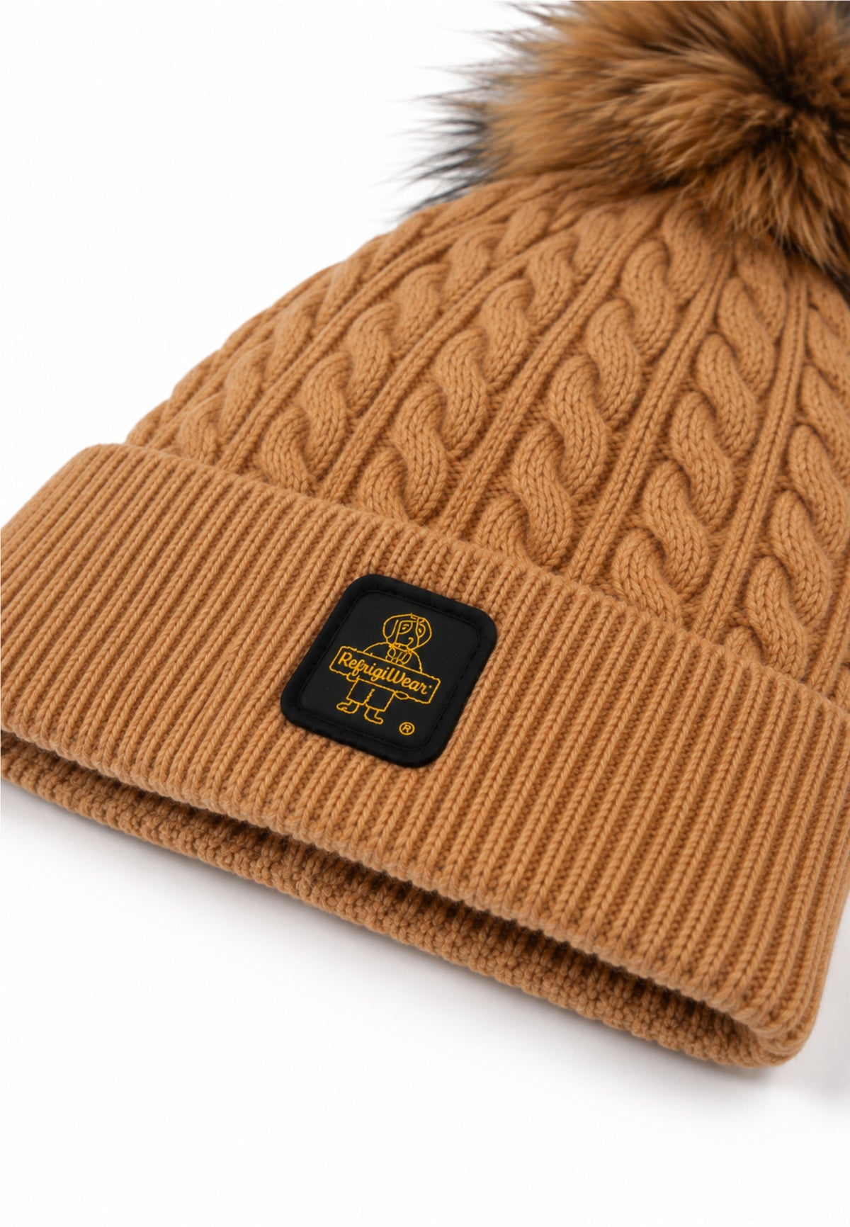 REFRIGIWEAR CAPPELLO A TRECCIA CON LOGO PATCH E POMPOM Bambine e ragazze RG2615FW26_