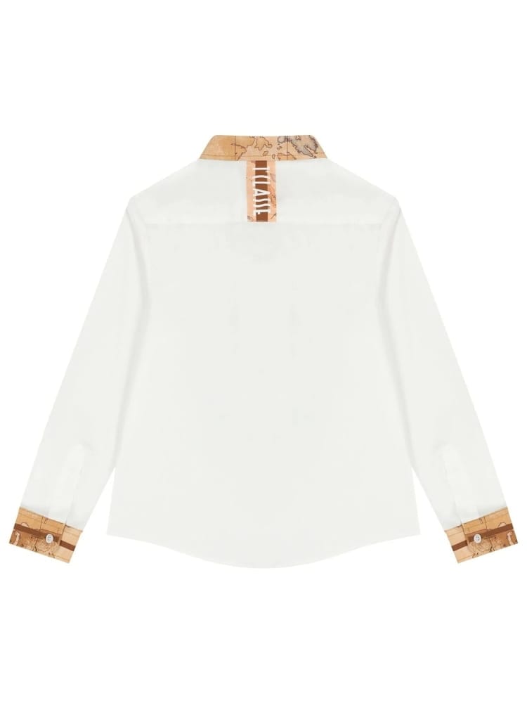 Alviero Martini camicia bianca neonato con logo