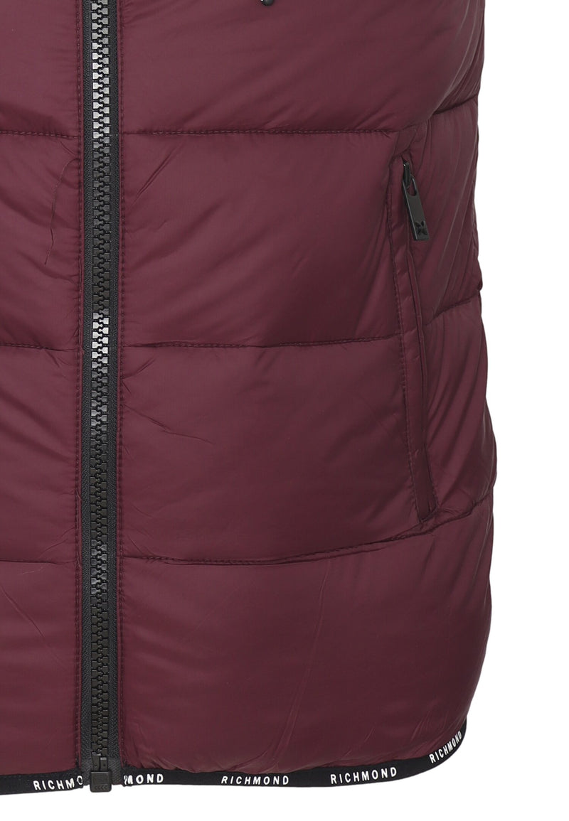 John Richmond smanicato uomo berry con cappuccio imbottito - BORDÒ | CammarataMode