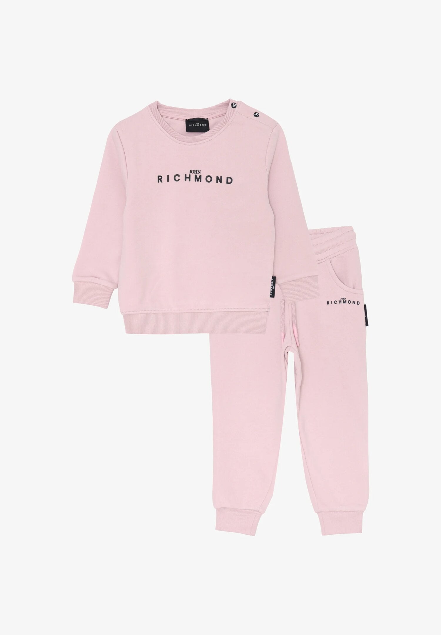 John Richmond completo neonata rosa cotone inverno con bottoni spalla