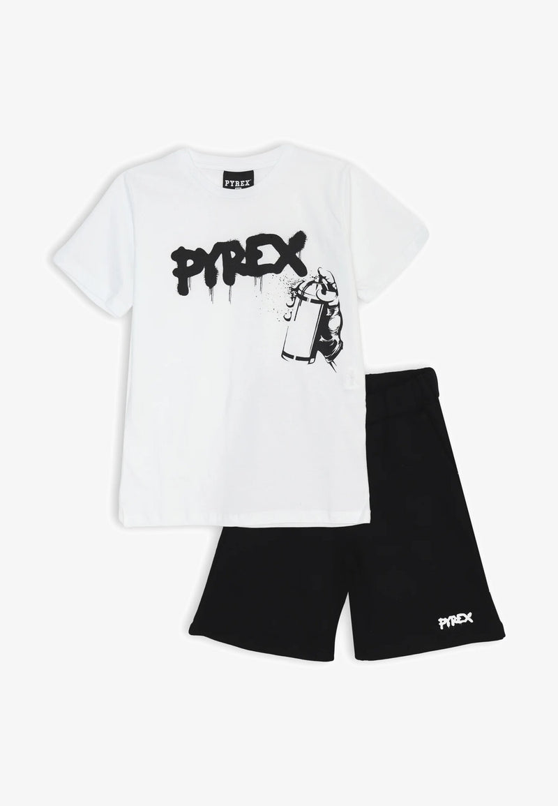 Completo Pyrex bambino bianco - T-shirt & bermuda primavera 25 - BIANCO | CammarataMode