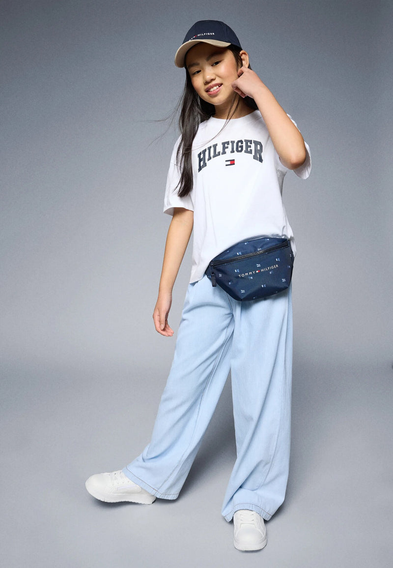 Tommy Hilfiger t-shirt bianca bambina cotone estiva logo stampato - BIANCO | CammarataMode