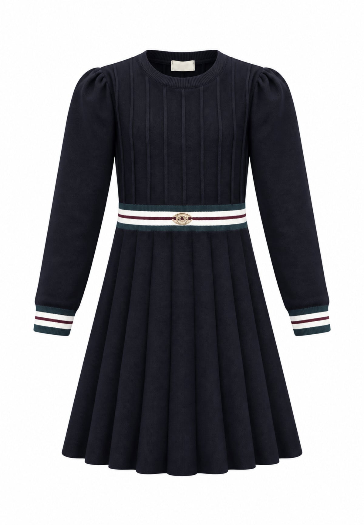 Gabriella Gucci VESTITO IN MAGLIA CON MANICHE LUNGHE E GONNA A PIEGHE Bambine e ragazze GK309.NE_