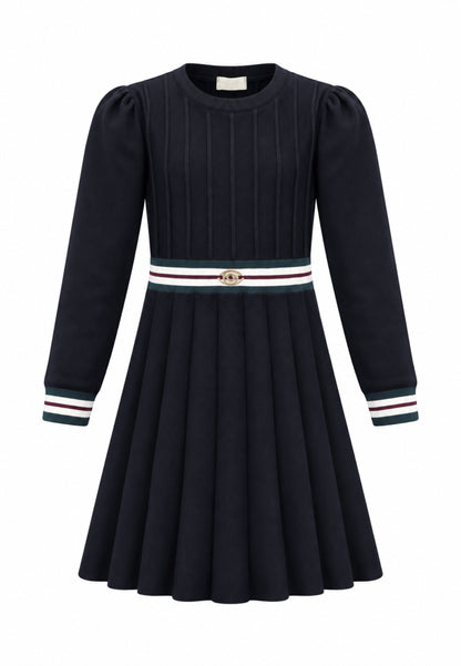Gabriella Gucci VESTITO IN MAGLIA CON MANICHE LUNGHE E GONNA A PIEGHE Bambine e ragazze GK309.NE_