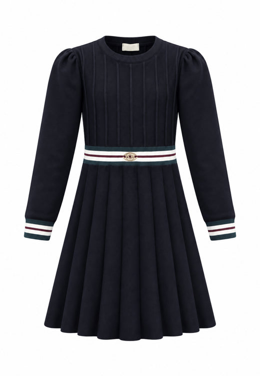 Gabriella Gucci VESTITO IN MAGLIA CON MANICHE LUNGHE E GONNA A PIEGHE Bambine e ragazze GK309.NE_