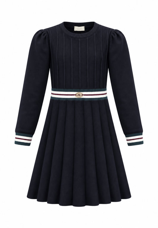 Gabriella Gucci VESTITO IN MAGLIA CON MANICHE LUNGHE E GONNA A PIEGHE Bambine e ragazze GK309.NE_