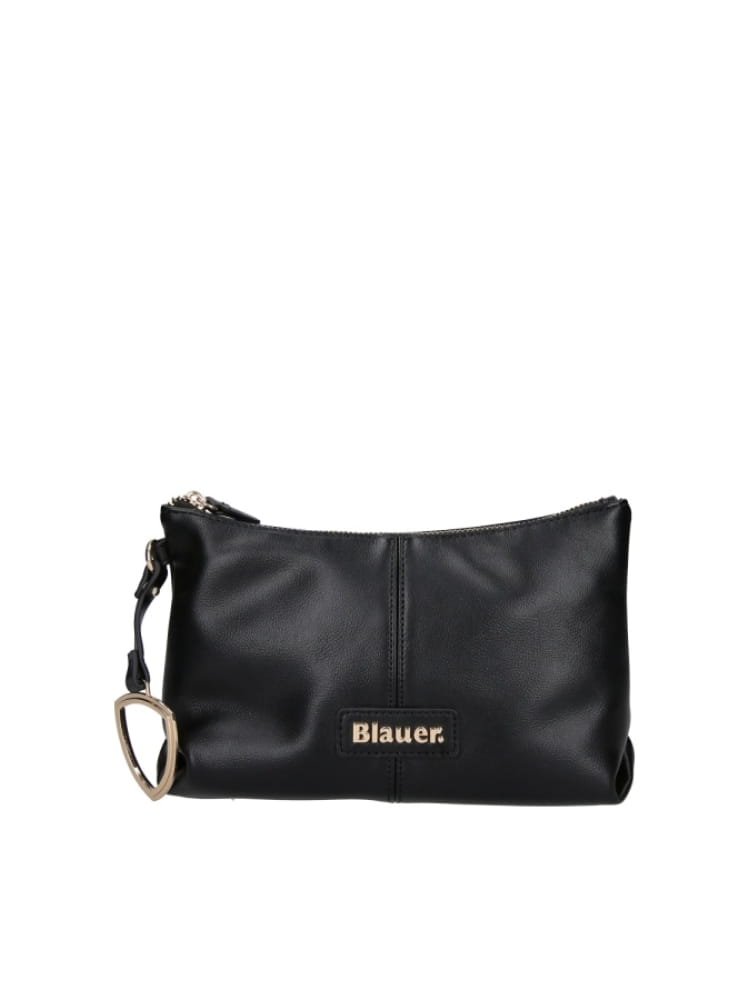 Blauer pochette nera donna logo in metallo