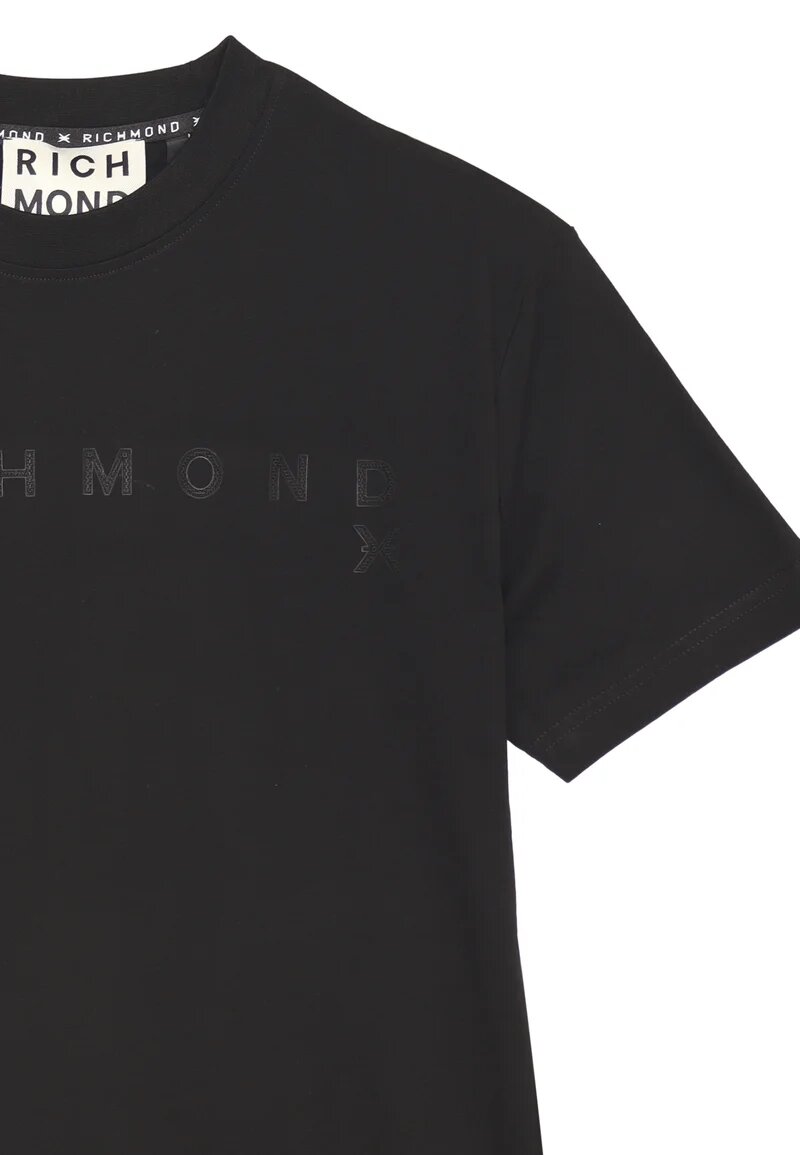 John Richmond t Shirt Nero Uomo Basic In Jersey Maniche Corte Quotidiano AI25