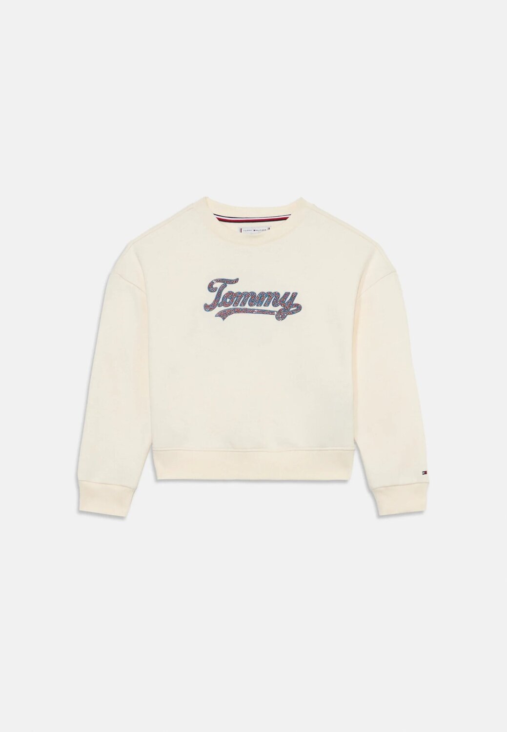 Tommy Hilfiger Felpa Script con Paillettes da Bambina